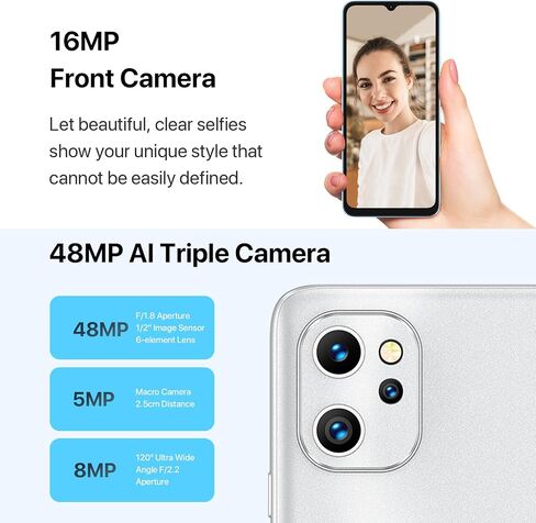 UMIDIGI F3 5G Unlocked Cell Phone, Android 12 Smartphone, 8GBRAM/128ROM NFC Android Phone, Octa-core 6.7" HD Large Screen, 48MP+16MP+5MP AI Triple Camera, 5150mAh Battery in Saudi Arabia