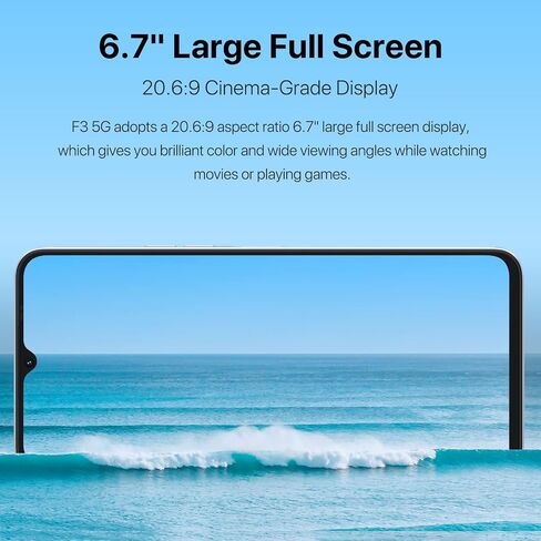 UMIDIGI F3 5G Unlocked Cell Phone, Android 12 Smartphone, 8GBRAM/128ROM NFC Android Phone, Octa-core 6.7" HD Large Screen, 48MP+16MP+5MP AI Triple Camera, 5150mAh Battery in Saudi Arabia