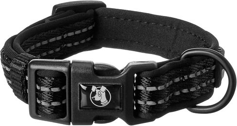 alcott Adventure Dog Collar with Reflective Stitching & Neoprene Padding, Medium, Pink in Saudi Arabia