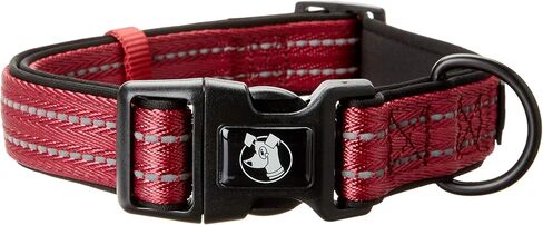 alcott Adventure Dog Collar with Reflective Stitching & Neoprene Padding, Medium, Pink in Saudi Arabia