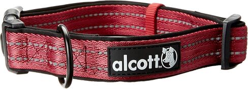 alcott Adventure Dog Collar with Reflective Stitching & Neoprene Padding, Medium, Pink in Saudi Arabia