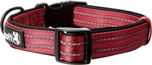 alcott Adventure Dog Collar with Reflective Stitching & Neoprene Padding, Medium, Pink in Saudi Arabia