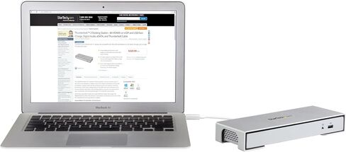 StarTech.com Thunderbolt 2 Dock - 4K - Laptop Docking Station - Thunderbolt to HDMI / USB 3.0 / Gigabit Ethernet / eSATA (TB2DOCK4KDHC),Silver in Saudi Arabia