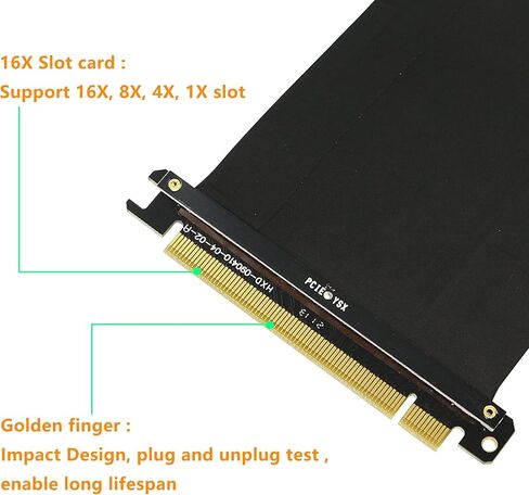 SinLoon PCI-E Express X16 Riser Extend Card PCIE 3.0 Cable Card Extension Port Adapter High Speed Riser Card Compatible with GTX RTX Series, Radeon Series Graphics Card （300mm） in Saudi Arabia