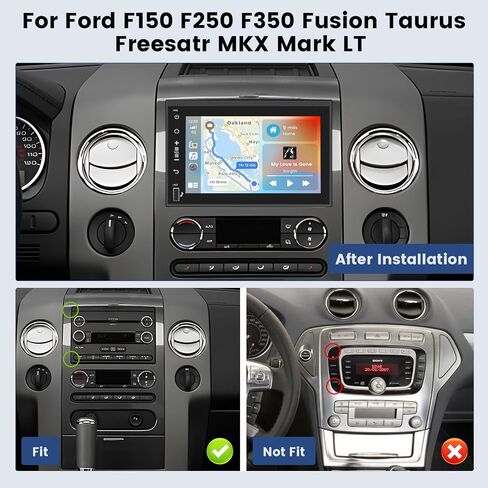 Hikity Android Car Stereo for Ford F150/F250/F350 2004-2014 راديو 2+64 جيجابايت 7 بوصة تعمل باللمس راديو السيارة اللاسلكي Carplay Android Auto دعم نظام تحديد المواقع والملاحة واي فاي بلوتوث FM EQ كاميرا احتياطية in Saudi Arabia