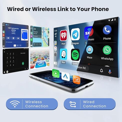 Hikity Android Car Stereo for Ford F150/F250/F350 2004-2014 راديو 2+64 جيجابايت 7 بوصة تعمل باللمس راديو السيارة اللاسلكي Carplay Android Auto دعم نظام تحديد المواقع والملاحة واي فاي بلوتوث FM EQ كاميرا احتياطية in Saudi Arabia
