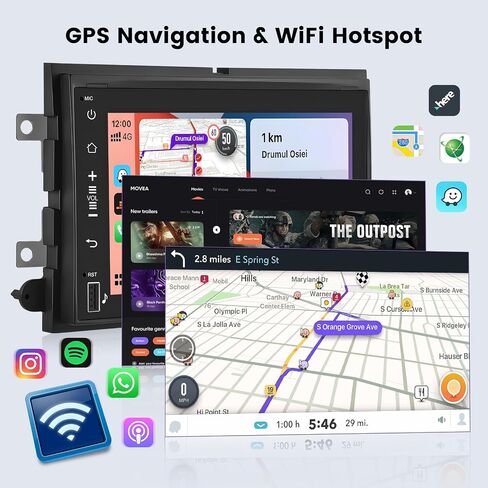 Hikity Android Car Stereo for Ford F150/F250/F350 2004-2014 راديو 2+64 جيجابايت 7 بوصة تعمل باللمس راديو السيارة اللاسلكي Carplay Android Auto دعم نظام تحديد المواقع والملاحة واي فاي بلوتوث FM EQ كاميرا احتياطية in Saudi Arabia