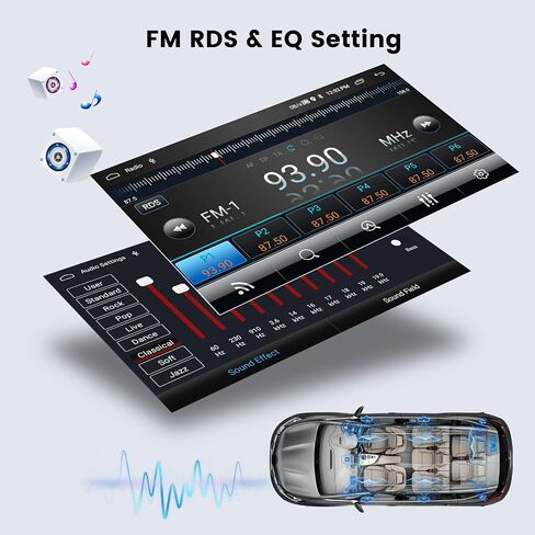 Hikity Android Car Stereo for Ford F150/F250/F350 2004-2014 راديو 2+64 جيجابايت 7 بوصة تعمل باللمس راديو السيارة اللاسلكي Carplay Android Auto دعم نظام تحديد المواقع والملاحة واي فاي بلوتوث FM EQ كاميرا احتياطية in Saudi Arabia