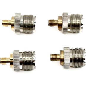 RF Coax Adapter SMA Female to SO-239 Female UHF Jack SO-239 Antenna Cable for UV-5R Series Radio Pack of 4
