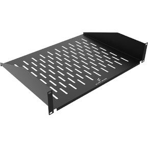 2U Server Rack Shelf 19-Inch Universal Vented Rack Mount Cantilever Server Cabinet Shelf Duty Steel - Weight Capacity 50lb/23kg 14" Deep，Black