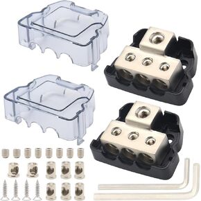 2Way Power Distribution Block 4AWG / 8AWG in 8 AWG Out Car Amplifier Audio Amp Splitter 2PCS in Saudi Arabia