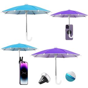 4 Pcs Magnetic Phone Stand, Foldable Portable Phone Umbrella, Phone Umbrella For Sun With Adjustable Clip, Outdoor Phone Sun Shade Shield