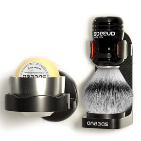 Anbbas Faux Badger Hair Shaving Brush and Bowl with Black ABS Space-Saving Style Soap Bowl and Brush Holders 4IN1 Shaving Set for Men Close Shave Kit