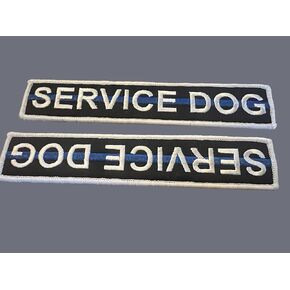 Blue Line Service Dog Patch — Velcro Back Service Patch — Embroidered Service Dog Patch — Law Enforcement Removable Patch — 1 by 6 inch