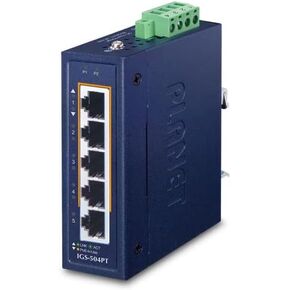 IGS-504PT Compact Industrial 4-Port 10/100/1000T 802.3at PoE + 1-Port 10/100/1000T Ethernet Switch (-40~75C)