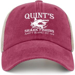Quints Shark Fishing Amity Island EST 1978 Hat Trucker Hat Women Trendy Mesh Baseball Cap for Fall