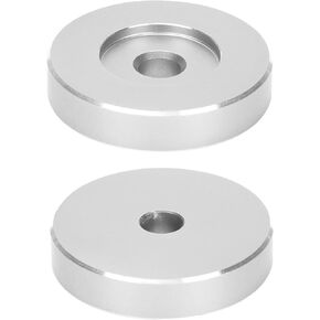 Aluminum 45 RPM Adapter,45 RPM Record Turntable Adapter Large Hole Conversion Sheet Black Clamp Adapter for Most Big Hole Records (Silver)