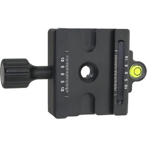 DBA-02 Desmond 60mm QR Clamp w Level Arca/Bogen 3157N Compatible 3/8" w 1/4" Adapter for Tripod Head