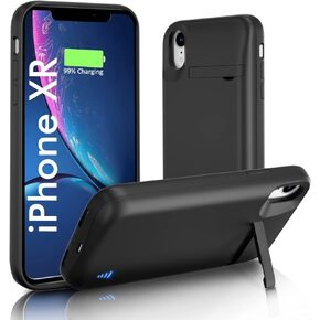 Battery Case for iPhone 8 Plus/7 plus/6s Plus/6 Plus, 6000mAh Charging Case with Kickstand, Wired Headphone, Priority Charging Supported, Extend Battery Charger Case for 5.5" iPhone 8 Plus -Black