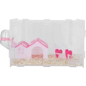 Hamster Cage, Small Pet Cage Non‑Toxic with Feeding Basin for Small Pets(L)