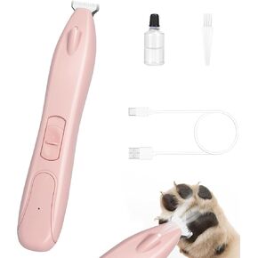 KIKETECH Cordless Dog Paw Trimmer - Low Noise LED Dog Clippers with Ceramic Blade, 2 Speed Rechargeable Small Pet Shaver for Grooming Dogs Cats Hair Around Paws, Eyes, Ears, Face, Rump, CoralPink
