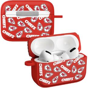 GAME TIME Kansas City Chiefs Silicone HDX Case Cover Compatible with Apple AirPods Pro 1 & 2 (Classic Black)