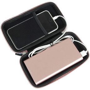 Anleo Hard EVA Travel Case for POWERADD Pilot 4GS 12000mAh / Uni-Yeap 11000mAh External Battery Charger Power Bank Color: Rose Gold