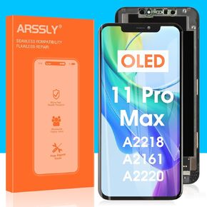 Hard OLED 11 Pro Max Screen Replacement for iPhone 11 Pro Max LCD Display Touch Screen Digitizer Assembly A2218 A2161 A2220 with Repair Kits(Black,6.5 inch)