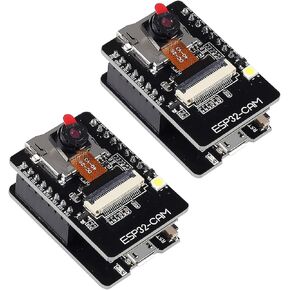 2Pcs ESP32-CAM-MB ESP32-CAM WiFi Bluetooth Development Board ESP32-CAM-MB Micro USB to Serial Port CH340G with OV2640 2MP Camera Module Dual Mode Compatible with Raspberry Pi