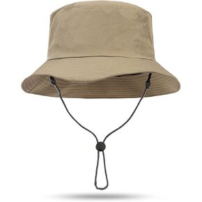 Croogo Windproof Fishing Hats UV Protection Safari Sun Cap Outdoor Bucket Hat Lightweight Boonie Hat for Hiking Camping