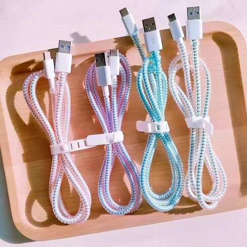 واقي كابل زهور على شكل زهرة لغطاء شاحن iPhone مع نمط كاميليا جميل للنساء والفتيات، حامي سلك الشحن، كابل بيانات شاحن الهاتف لهاتف iPhone X 15 14 13 12 11 Pro Max-White in Kuwait