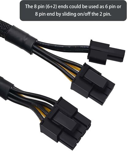 COMeap 8 Pin PCIe Splitter Cable, GPU VGA PCIe Female to Dual 8 Pin (6+2) Male PCI Express Power Adapter Braided Extension 9 inches (23cm) in Kuwait