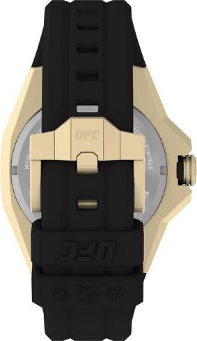 Timex UFC Men's Pro 44mm Watch - Black Strap Gold-Tone Dial Gold-Tone Case, Black, أسود in Kuwait