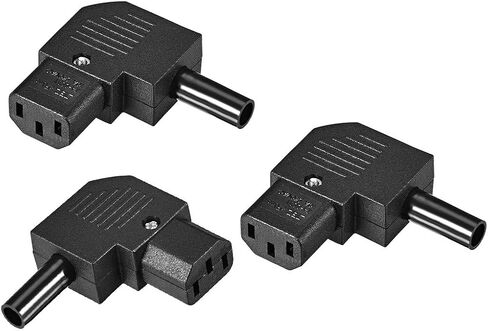 Uxcell AC110-250V 10A أنثى IEC320 C13 محول مقبس الطاقة موصل الزاوية اليمنى 3 قطعة in Saudi Arabia
