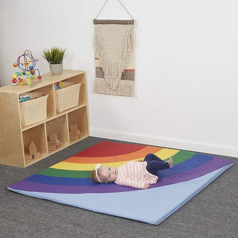سجادة نشاط سوفت سكيب رينبو 10393-AS من Factory Direct Partners للرضع والأطفال الصغار، وقت الاستلقاء على البطن للأطفال، لعب إسفنجي ناعم ملون - متنوعة in Kuwait