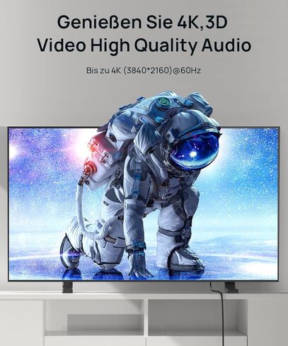 كابل JSAUX 4K HDMI 2 حزمة 3.3 قدم، سلك HDMI 2.0 عالي السرعة، 4K@60 هرتز، 2K@144 هرتز HDR، 18 جيجابت في الثانية، HDCP 2.2، 1080p، 2160P، إيثرنت، ثلاثي الأبعاد، ARC متوافق مع شاشة UHD TV PC PS4 PS3 Blu-ray -أسود in Saudi Arabia