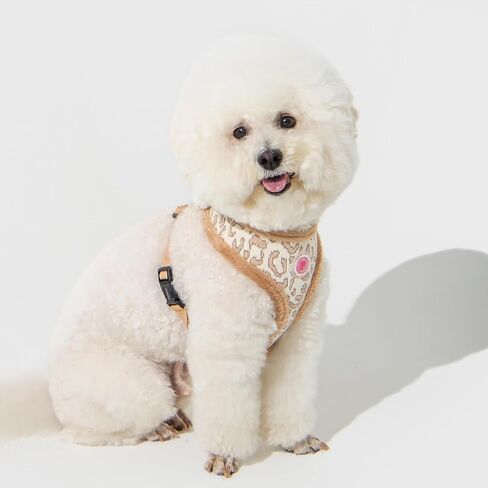 Pinkaholic New York Annika Dog Harness Over-The-Head Warm Winter Argyle Pattern Adjustable Chest for Small Dog, Aqua, Large in Saudi Arabia