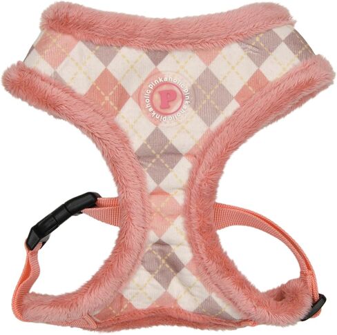 Pinkaholic New York Annika Dog Harness Over-The-Head Warm Winter Argyle Pattern Adjustable Chest for Small Dog, Aqua, Large in Saudi Arabia