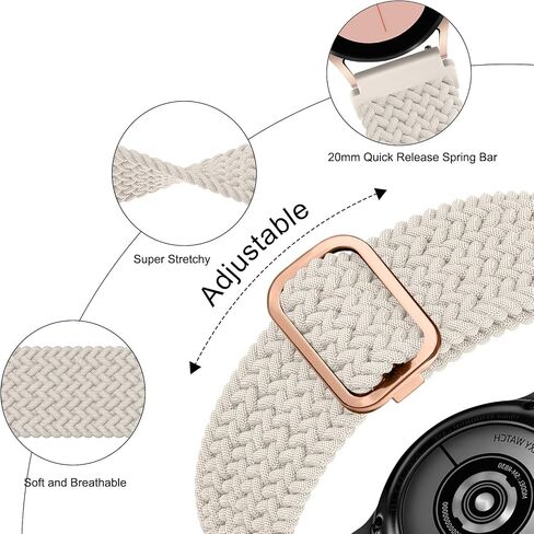 أشرطة Vanjua متوافقة مع Garmin Venu 2 Plus / Venu Sq / Venu / Vivoactive 3 Watch Band للنساء والرجال، حزام بديل رياضي من النايلون الناعم لـ Garmin Vivomove Sport، Vivoactive 3 Music، Forerunner 645 / 245 Music Watch الذكية in Saudi Arabia