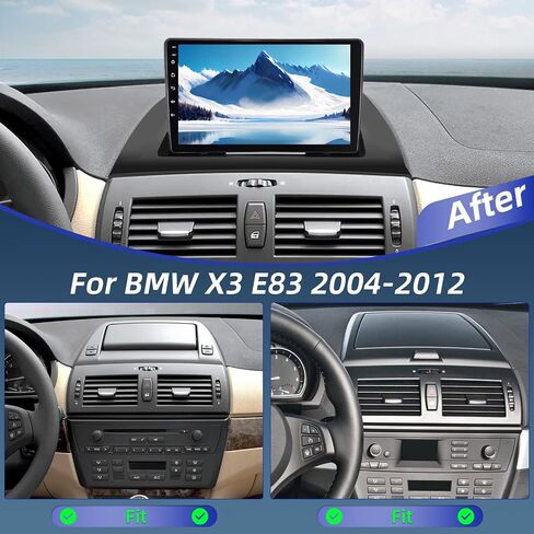 EKAT for BMW X3 E83 2004-2012 Android Car Stereo [4+64G] - Wireless Carplay & Android Auto - 9 Inch Touchscreen Radio with 32 EQ DSP, WiFi, GPS, Split Screen + AHD Rear View Camera in Saudi Arabia