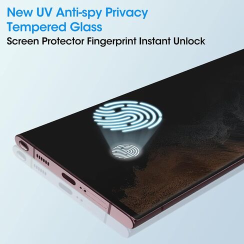 2 Pack Galaxy S23 Ultra Privacy Screen Protector 3D Curved Edge Tempered Glass in Saudi Arabia