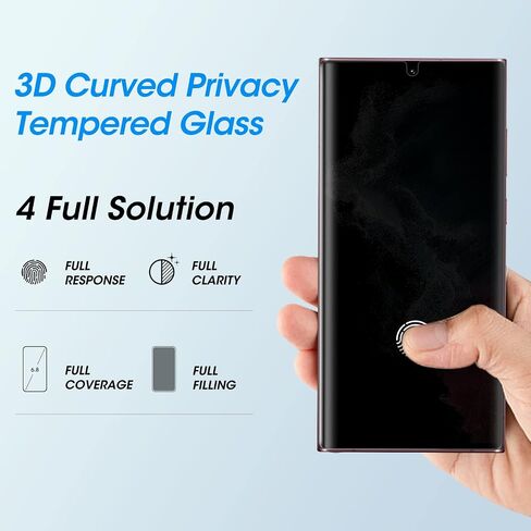 2 Pack Galaxy S23 Ultra Privacy Screen Protector 3D Curved Edge Tempered Glass in Saudi Arabia
