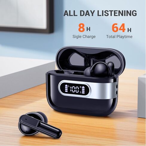occiam Earbuds Wireless Bluetooth 5.3 Headphones Ear Buds 64H Playback, IPX7 Waterproof, 13mm Drivers with HiFi Sound, in-Ear Earphones for iOS Andriod Cell Phone in Kuwait
