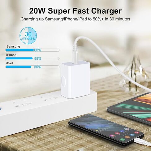 مجموعة شاحن شحن سريع من النوع C مكونة من قطعتين لـ S24/S24 Ultra/A15 5G/Z Flip 5/S24+/S23 FE/S22/S21/S20/Z Fold 5/A14/A53/A73/A03s/A23، صندوق شاحن 20 وات يو اس بي سي in Kuwait