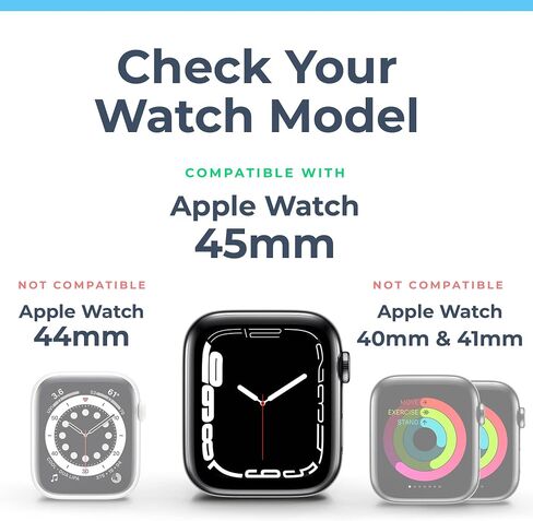 Power Theory Case for Apple Watch 45mm Hard Bumper with Integrated Premium Shatter Resistent Screen Protector, [Full Body Protection], Easy Snap On Install, Anti-Scratch, [Shock Resistent], Series 8/7 in Kuwait