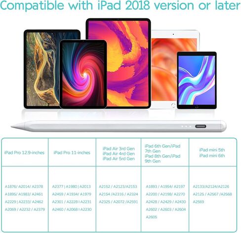احصل على هذا القلم مشحونًا بالكامل في 5 دقائق، وهو قلم بديل وقلم لمس لجهاز Apple iPad Pro/Air (2018-2022) مع وظيفة إمالة جريئة ورفض راحة اليد وإرفاق مغناطيسي in Saudi Arabia