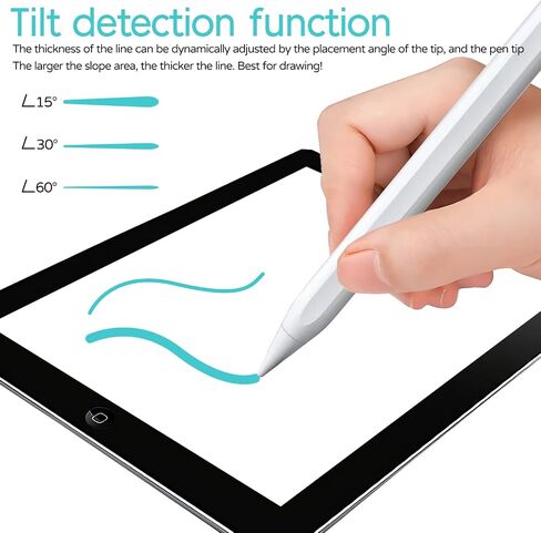 احصل على هذا القلم مشحونًا بالكامل في 5 دقائق، وهو قلم بديل وقلم لمس لجهاز Apple iPad Pro/Air (2018-2022) مع وظيفة إمالة جريئة ورفض راحة اليد وإرفاق مغناطيسي in Saudi Arabia