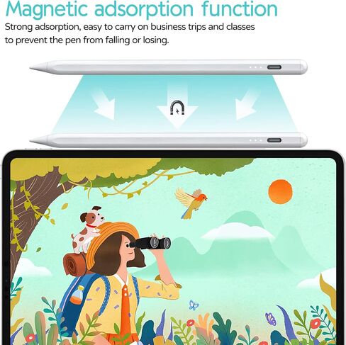 احصل على هذا القلم مشحونًا بالكامل في 5 دقائق، وهو قلم بديل وقلم لمس لجهاز Apple iPad Pro/Air (2018-2022) مع وظيفة إمالة جريئة ورفض راحة اليد وإرفاق مغناطيسي in Saudi Arabia