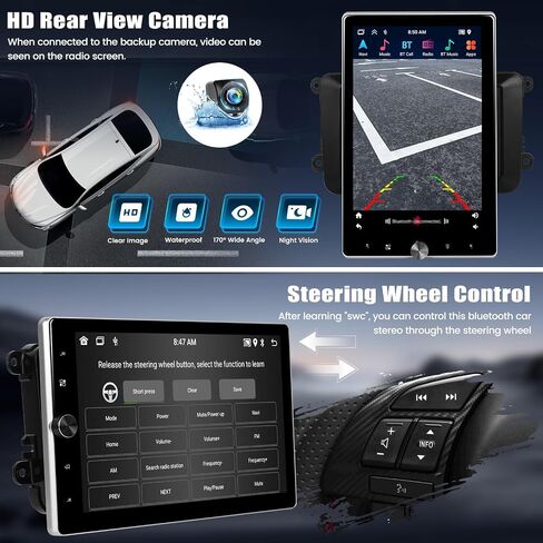 [2+64G] ستيريو سيارة Android 13 لسيارة VW Passat Golf Seat Tiguan Polo Skoda Touran مع Carplay اللاسلكي Android Auto، راديو سيارة بشاشة لمس عمودية 10.4 بوصة مع WiFi/GPSBluetooth، FM/RDS، SWC+كاميرا خلفية in Saudi Arabia