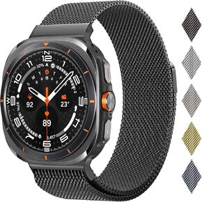 Stainless Steel Band Compatible with Samsung Galaxy Watch Ultra 47mm, Magnetic Clasp Metal Mesh Loop Strap for Samsung Galaxy Watch Ultra Bands Men Women
